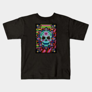 Day of the Dead Flower Skull Kids T-Shirt